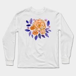 Spring roses bouquet - orange and purple Long Sleeve T-Shirt